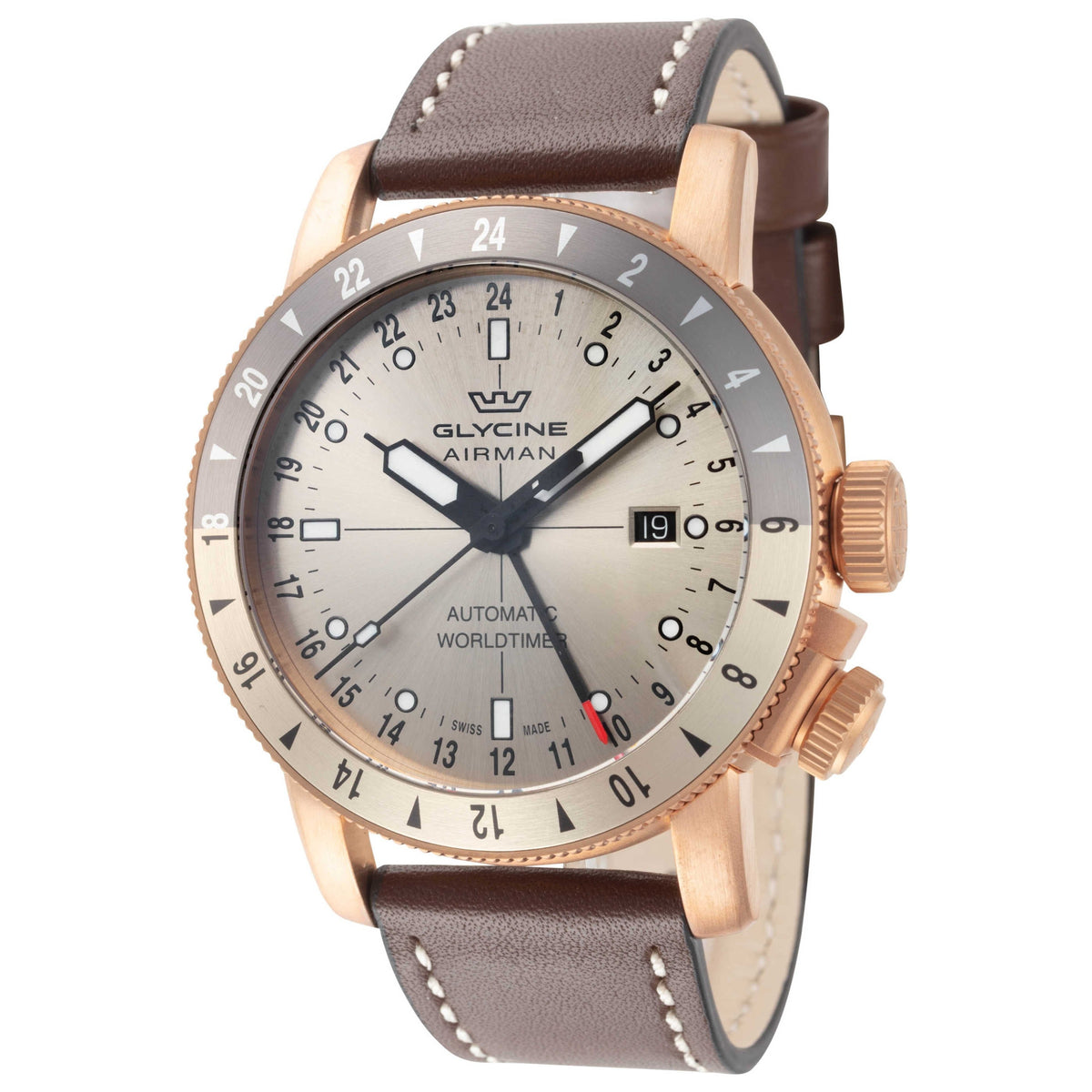 Glycine Airman Contemporary Bronze GMT Men's Watch GL0551